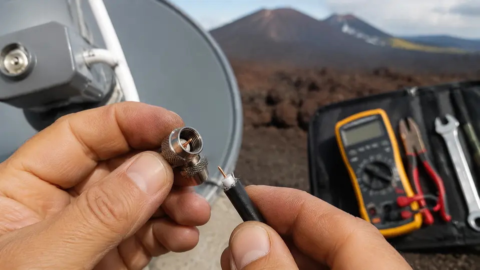 Revisión de un conector y cable de antena con herramientas de medida